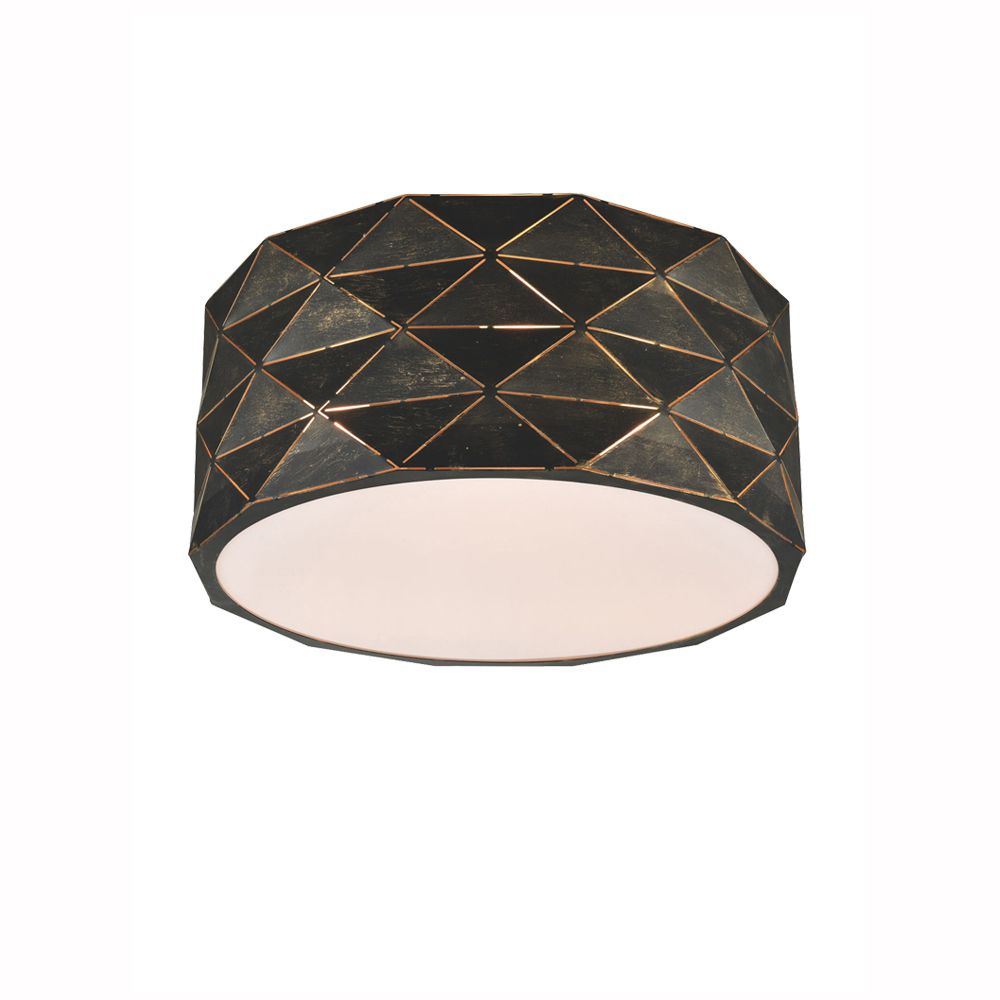 Franco Geometrica Black Gold Flush Ceiling Light