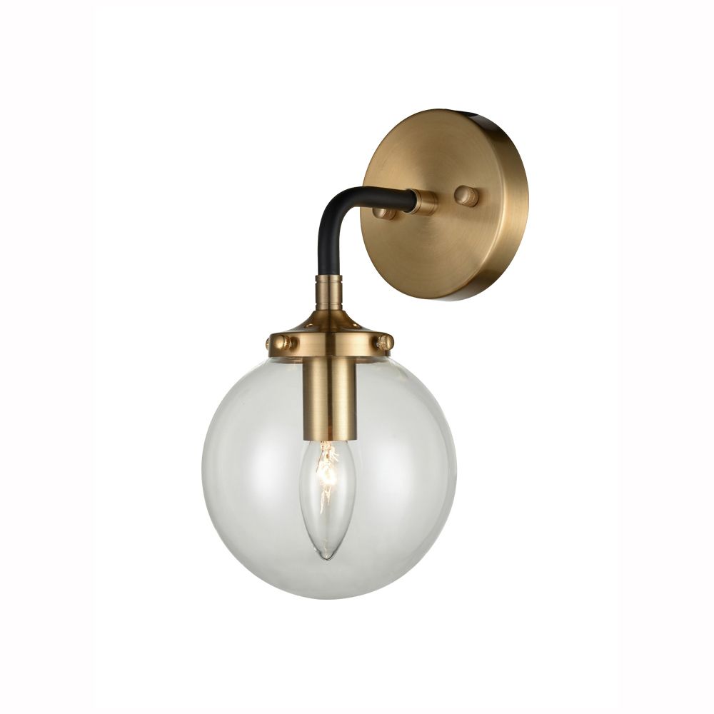 Franco Solaris Matt Black and Gold Wall Light