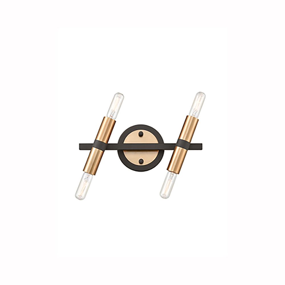 Franco Tubo Matt Black and Gold Wall Light