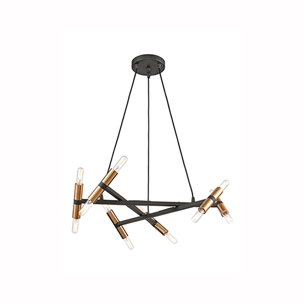 Franco Tubo 12lt Matt Black and Gold Pendant