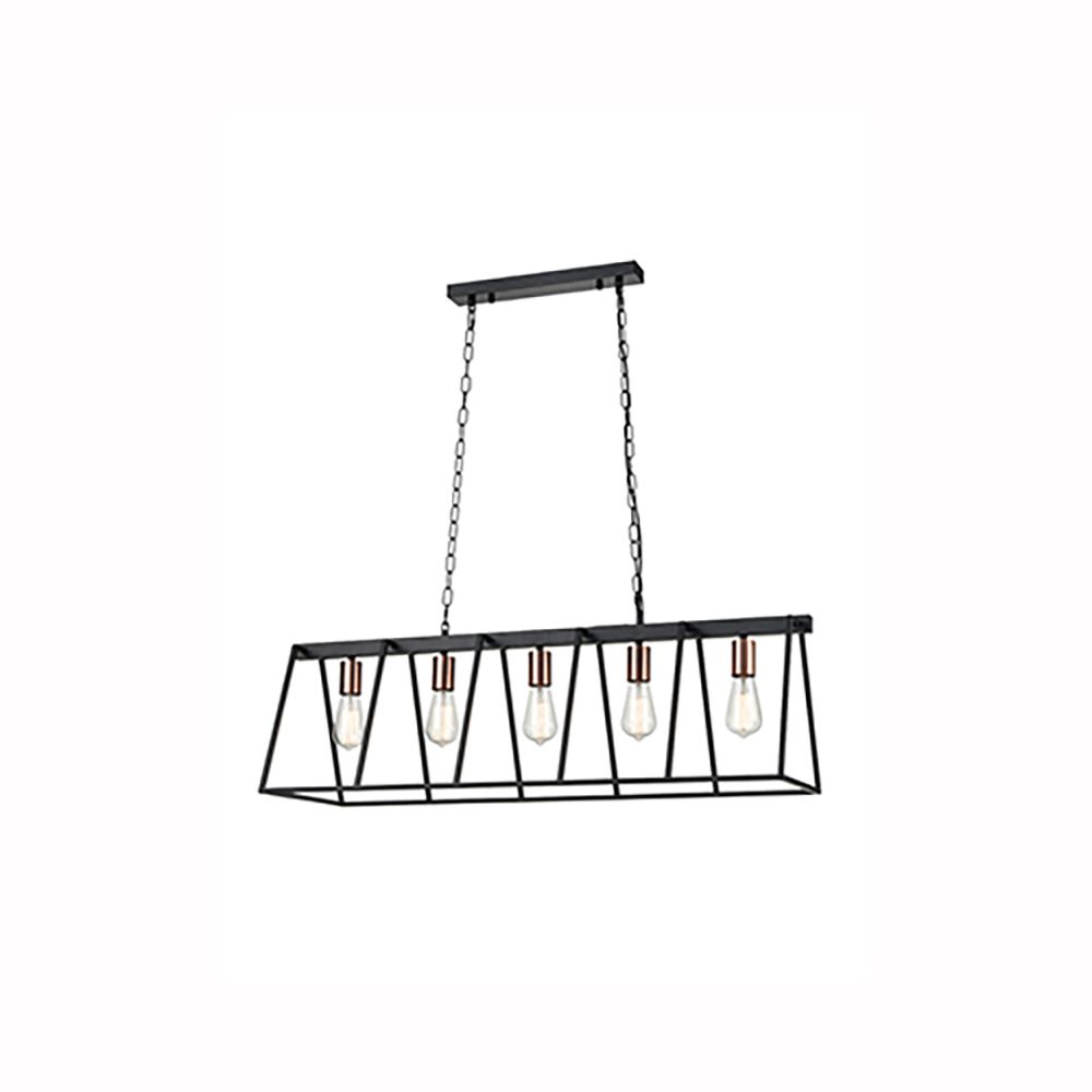 Franco Fero Battuto 5lt Black and Copper Bar Pendant