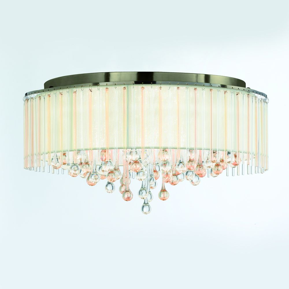 Franco Ambra Cristallo Large Flush Light