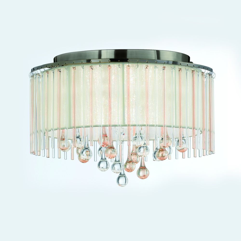 Franco Ambra Cristallo Small Flush Light
