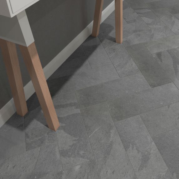 Brazilian Black Herringbone Riven Slate