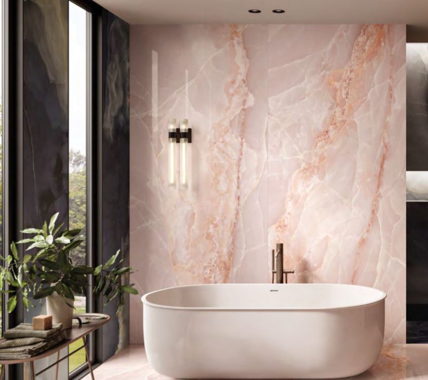 La Supra Onyx Pink Polished Tiles