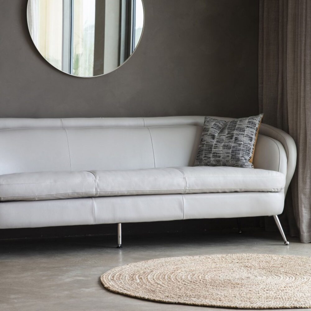 Divano In Velluto Cream Leather Sofa