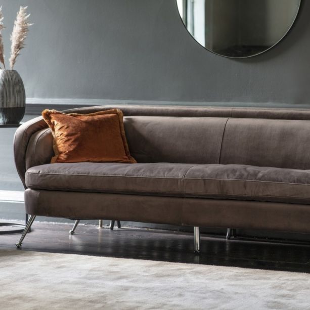Divano In Velluto Dark Taupe Sofa