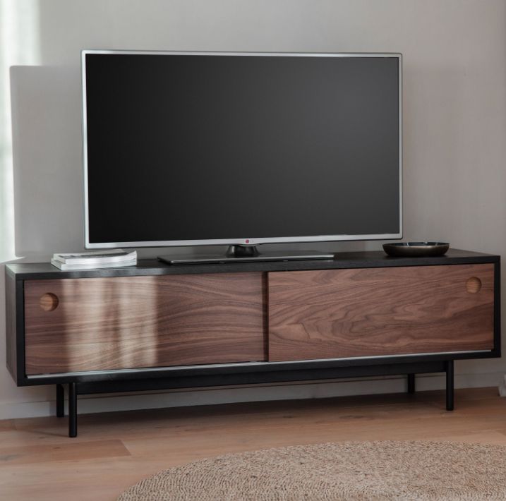Walnut and Charcoal Media Unit