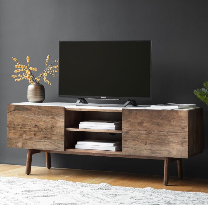 Walnut and Marble Media Unit