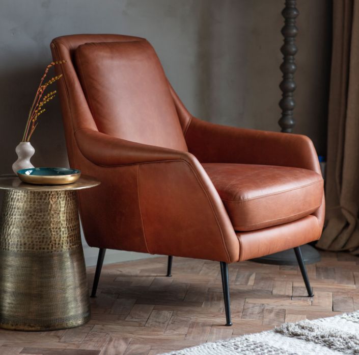 Retro Brown Leather Armchair