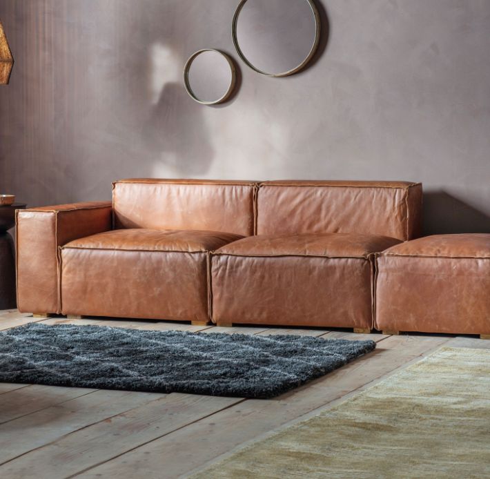 Vintage Brown Leather Sofa