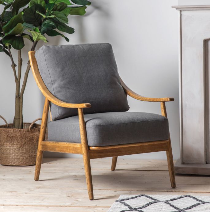 Vintage Dark Grey Armchair