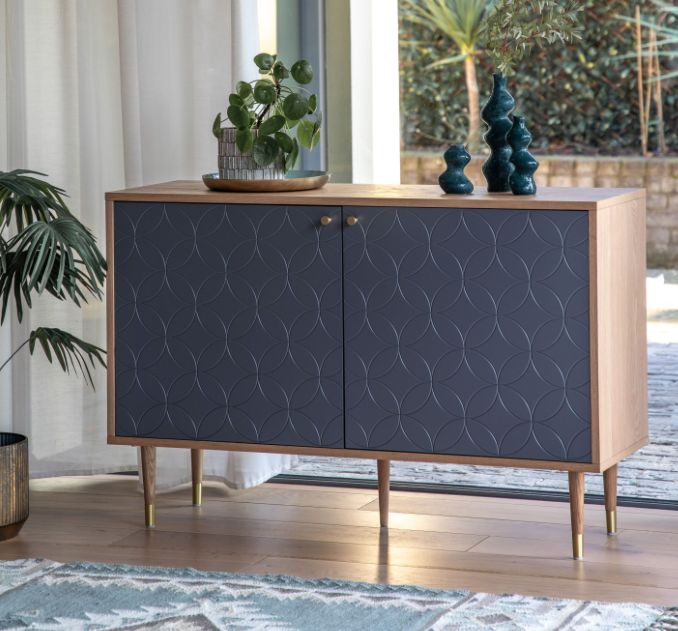 Art Deco Grey and Oak Cabinet