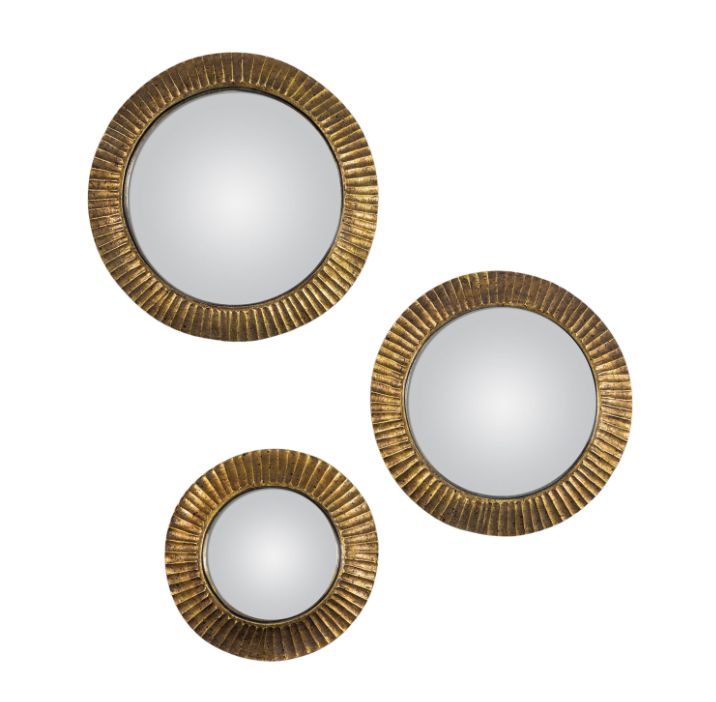 Convex Bronze Mirrors (set of 3)