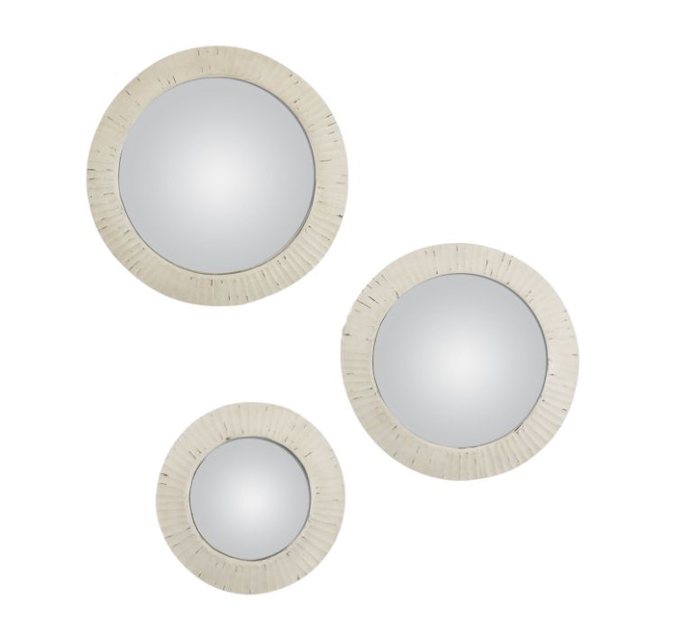 Convex White Mirrors (set of 3)