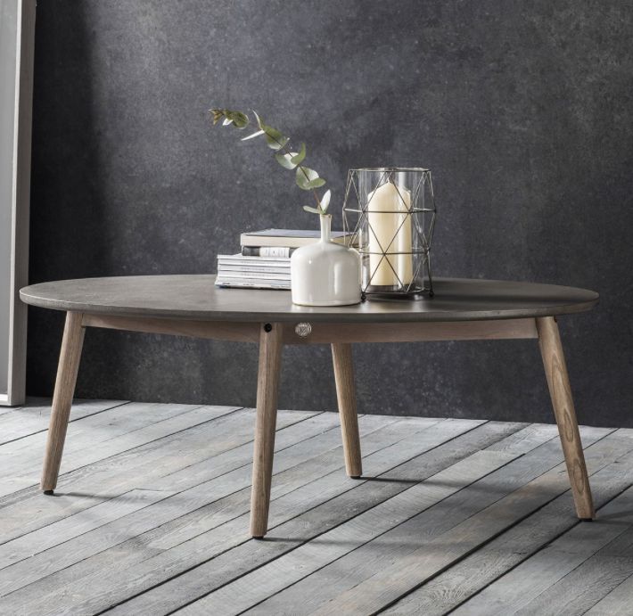 Bergan Faux Concrete Oval Coffee Table