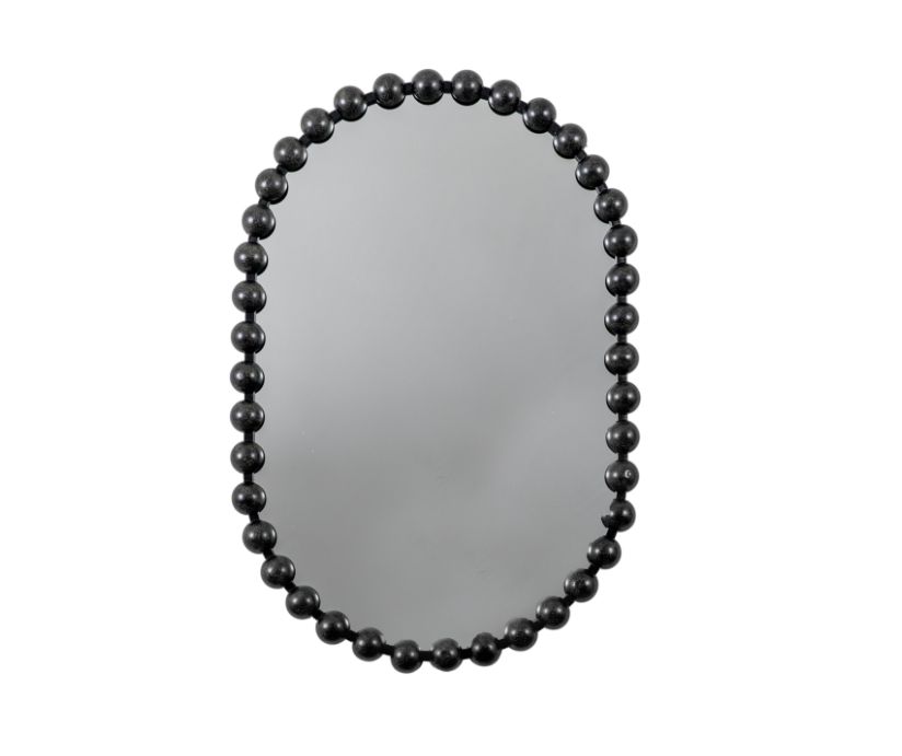Caretti Black Oval Mirror