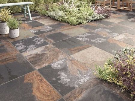 Abbey Black Multi Matt Glazed Porcelain 600x600x20mm Verona