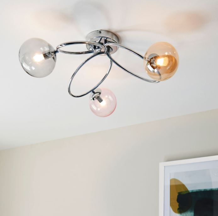 Eclipse Chrome Flush Ceiling Light