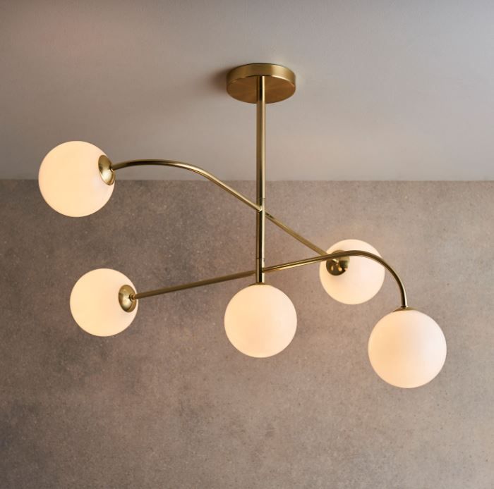 Otta Brushed Brass Large Flush Ceiling Light