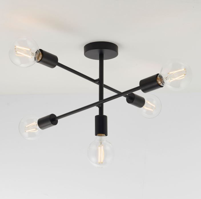 Studio Black Small Flush Ceiling Light