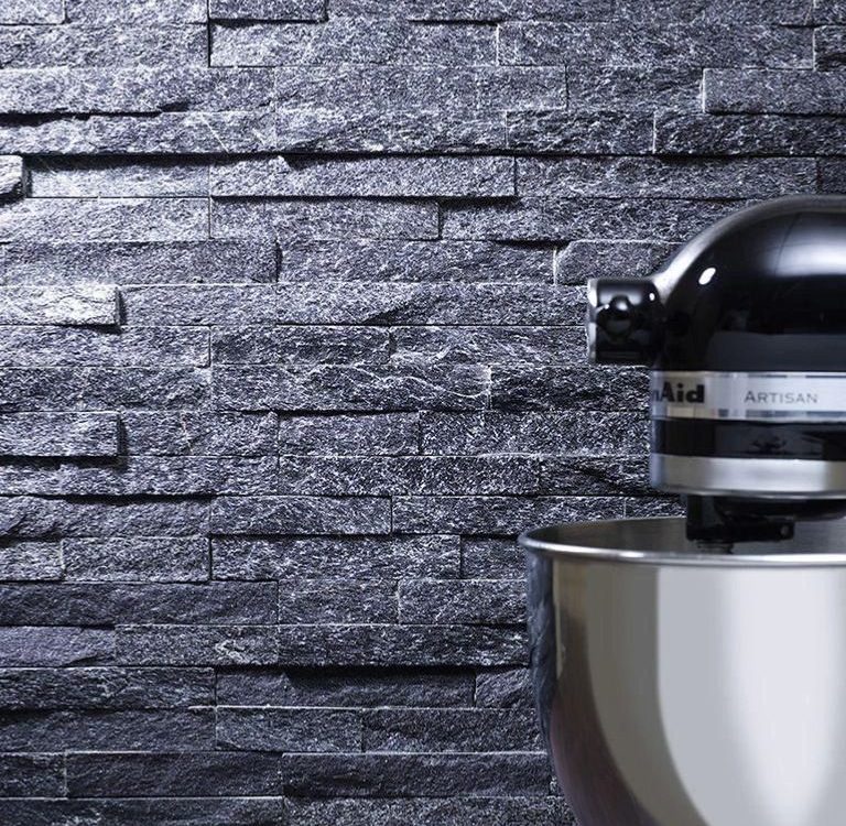Black Quartz Split Face Tile