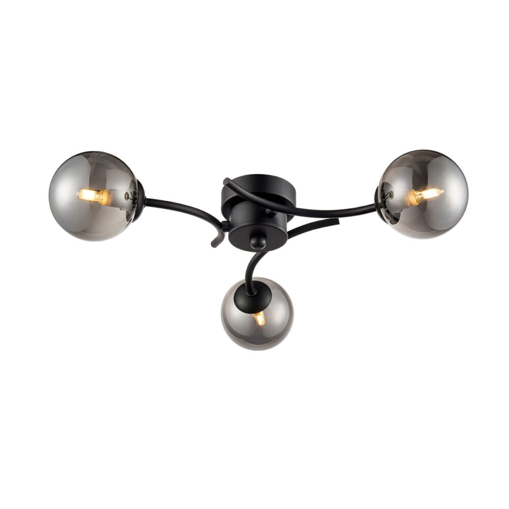 Franco Smoked Vidrio 3lt Flush Ceiling Light