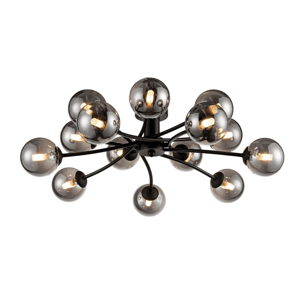 Franco Smoked Vidrio 14lt Flush Ceiling Light