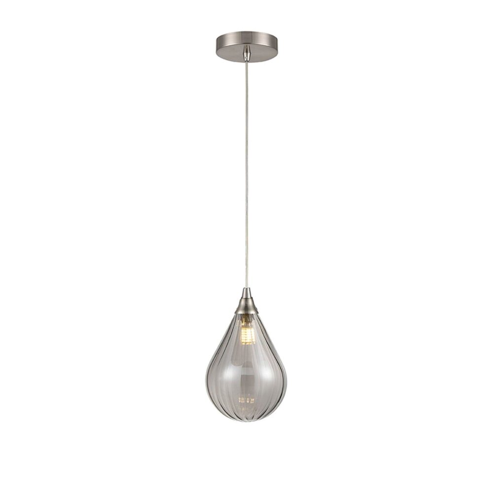 Franco Cascata Single 135 Smoked Glass Pendant