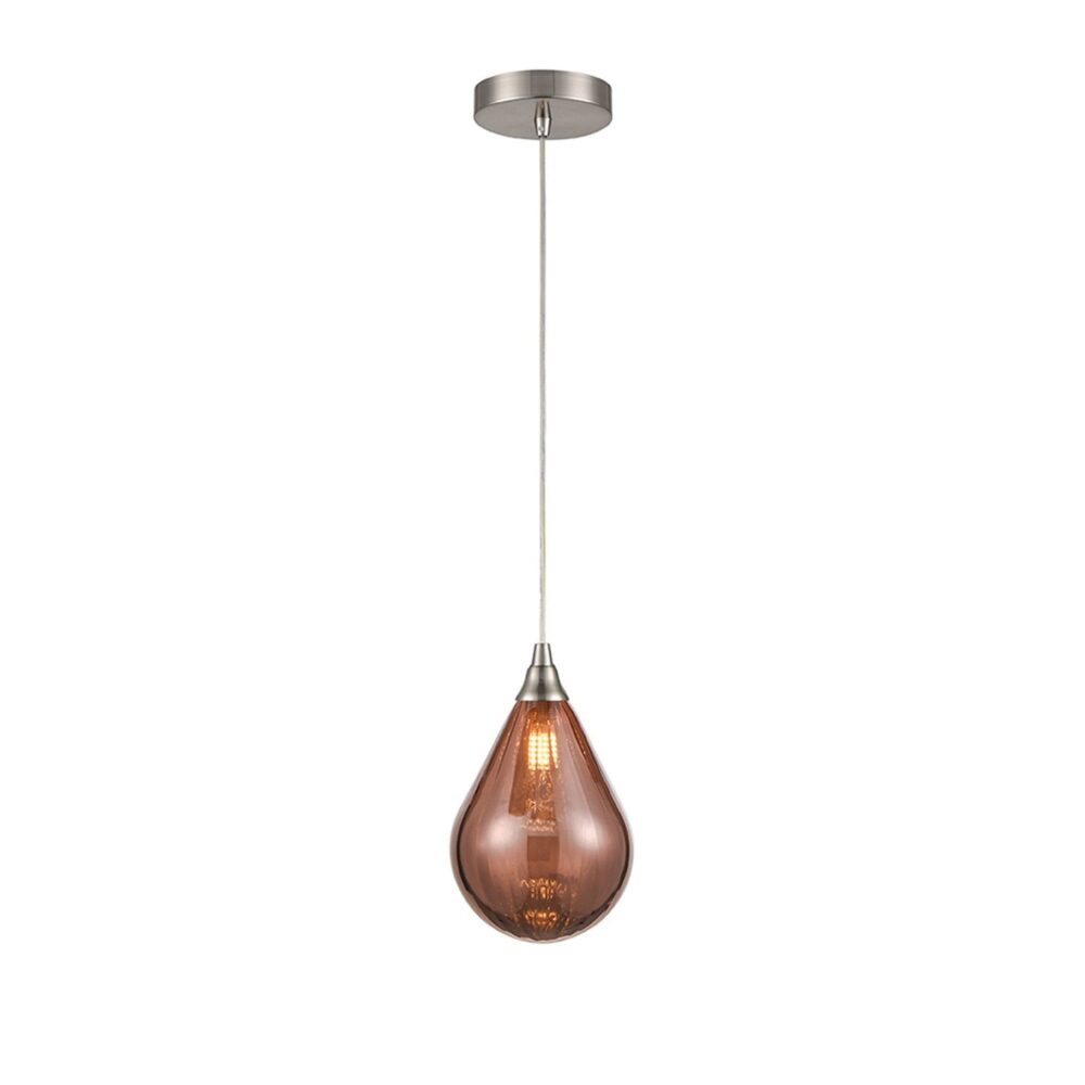 Franco Cascata Single 135 Copper Glass Pendant