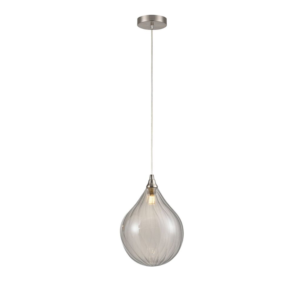 Franco Cascata Single 200 Smoked Glass Pendant