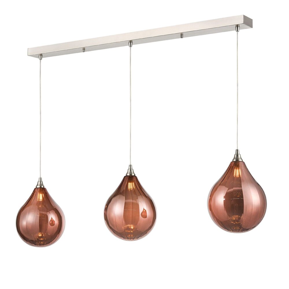 Franco Cascata Triple Bar Copper Glass Pendant
