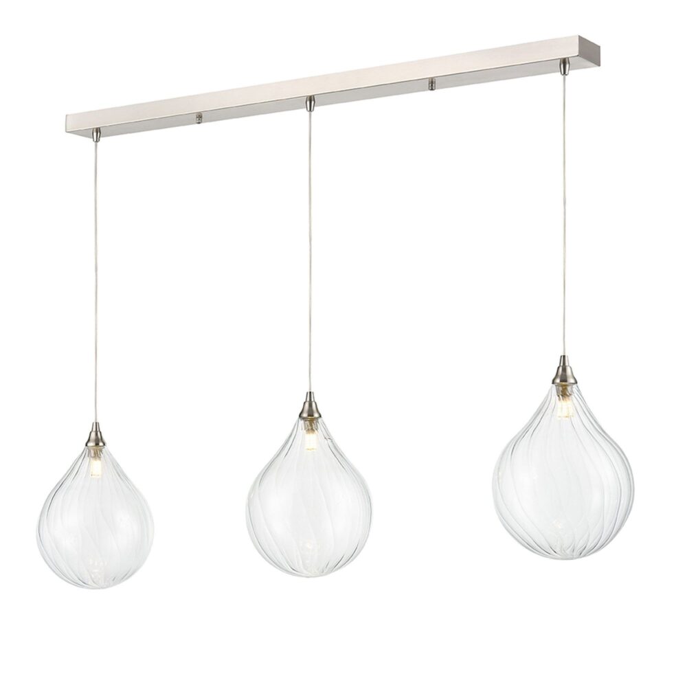 Franco Cascata Triple Bar Clear Glass Pendant