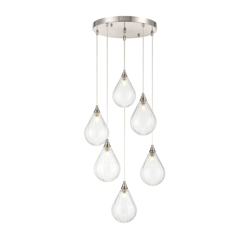 Franco Cascata 6 light Clear Glass Pendant
