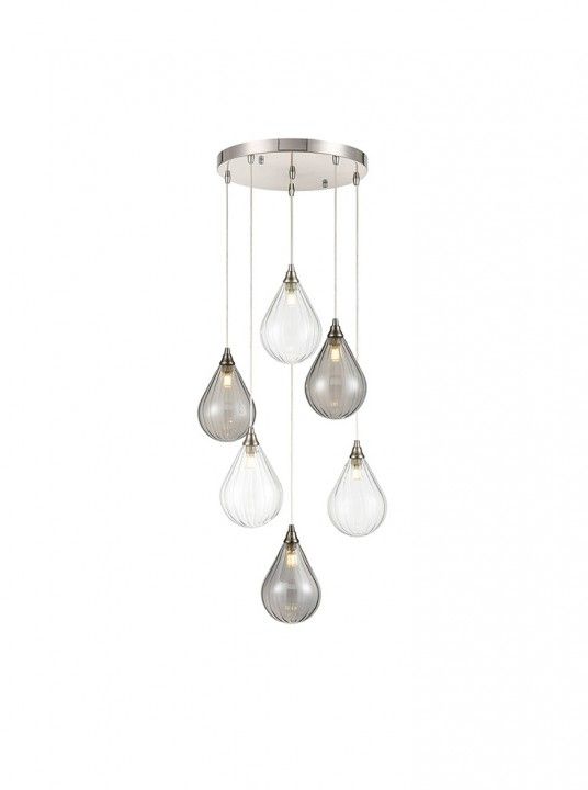 Franco Cascata 6 light Monochrome Glass Pendant