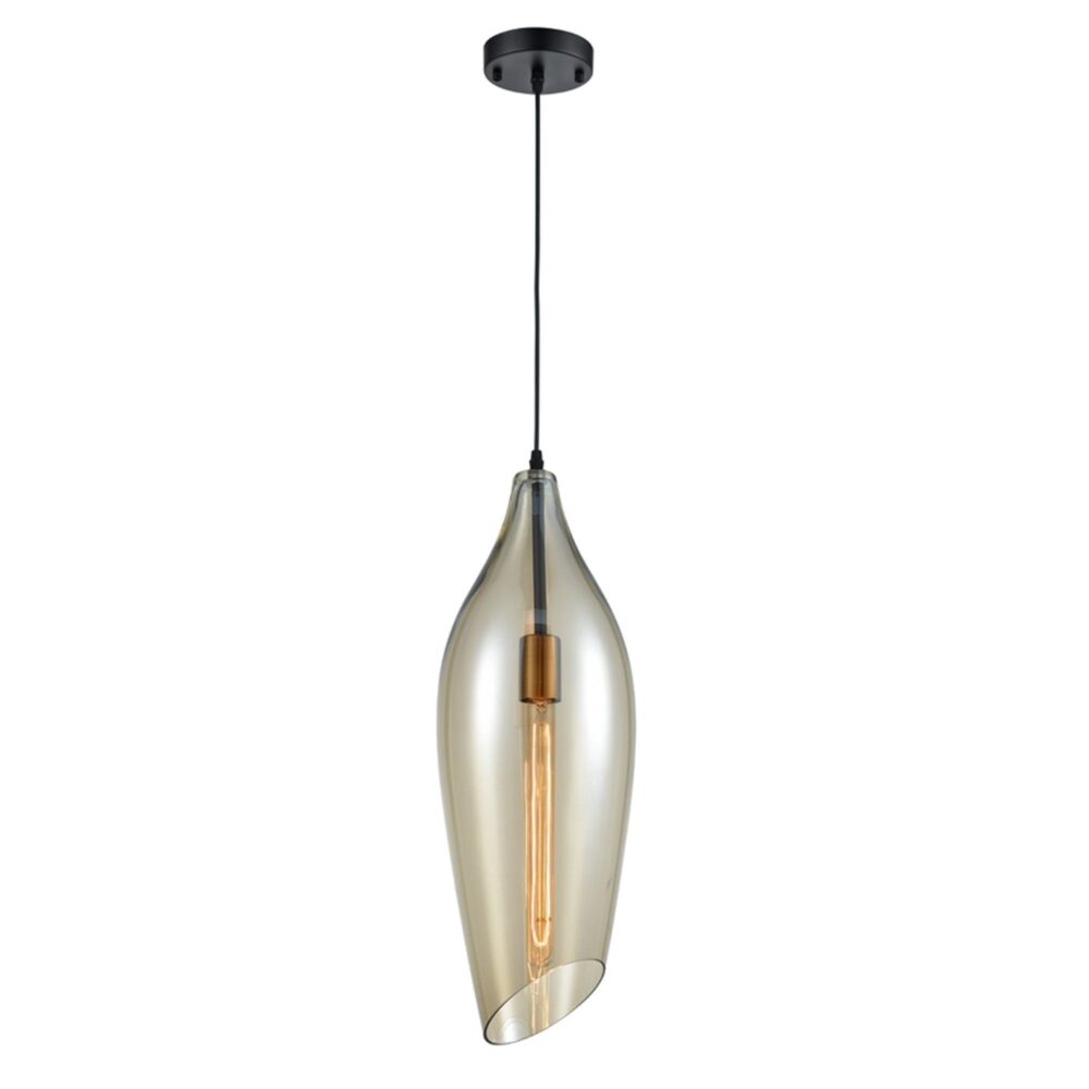 Franco Tulipano Amber Glass Pendant