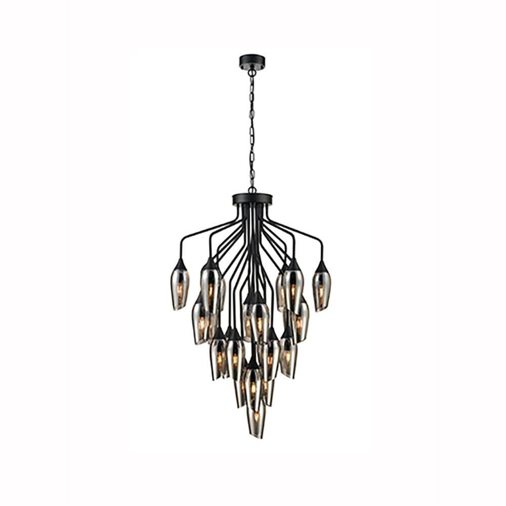 Franco Tulipano 22 light Smoked Glass Chandelier