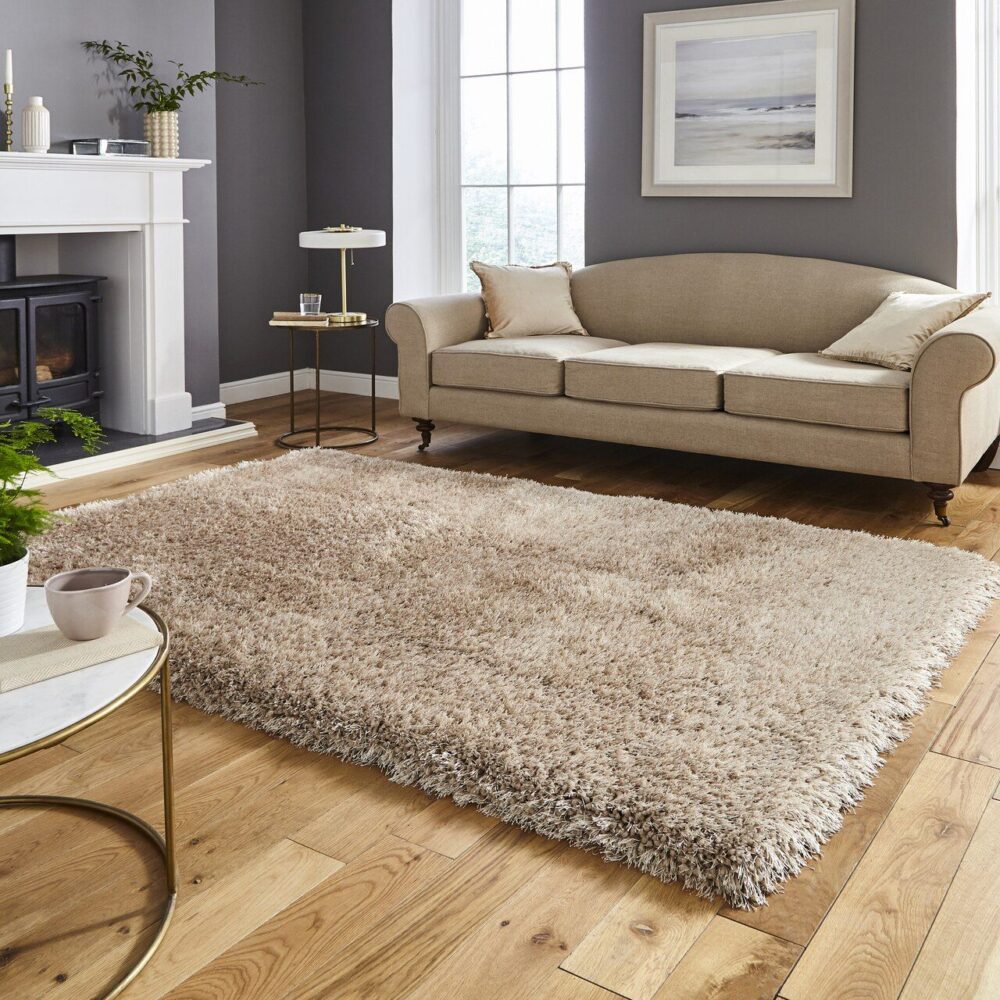 Montoyo Beige Hand Tufted Shaggy Rug