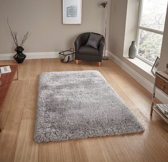 Montoyo Silver Hand Tufted Shaggy Rug