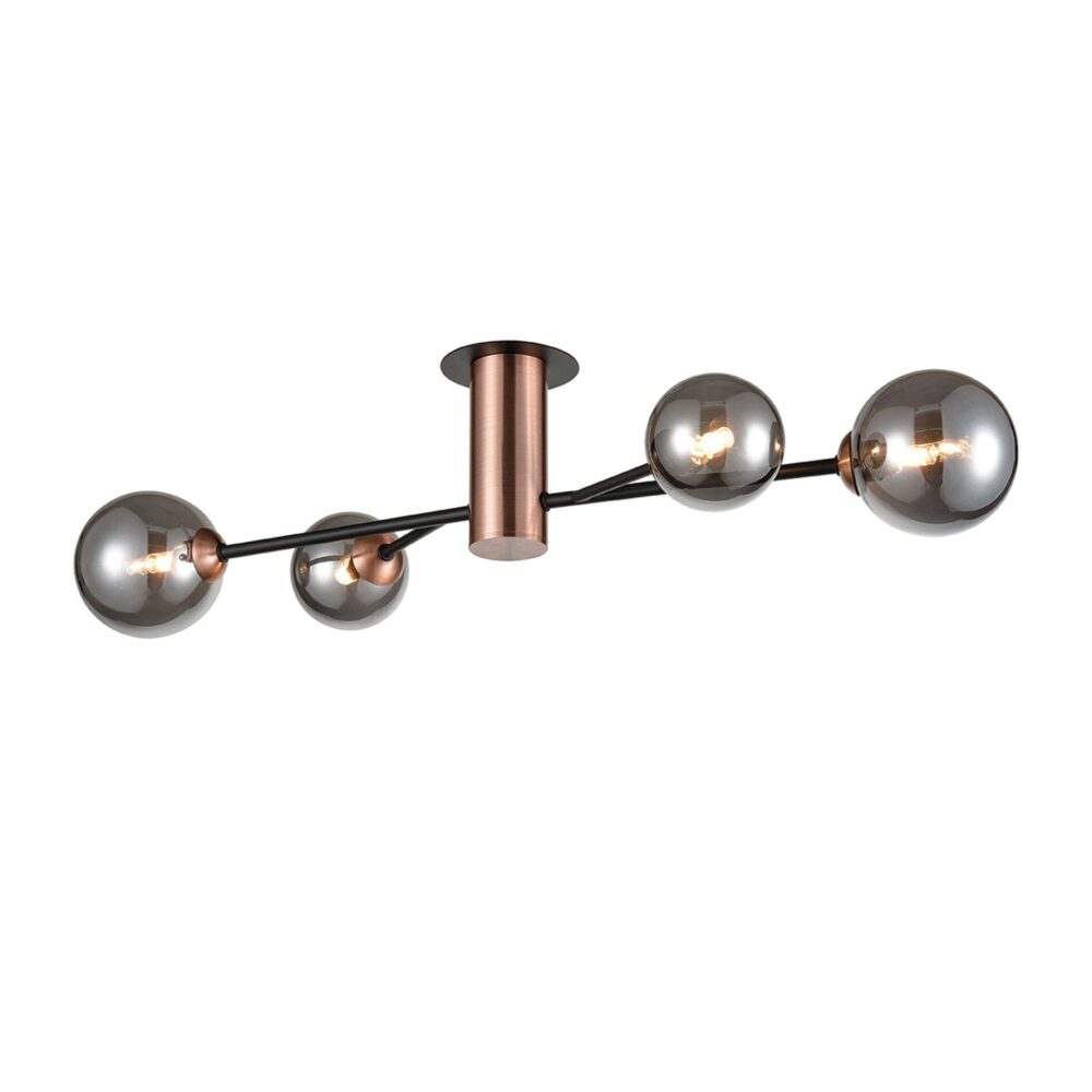 Franco Quarzo Fume 4lt Flush Ceiling Light