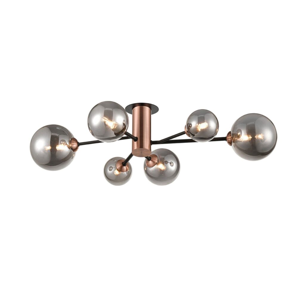 Franco Quarzo Fume 6lt Flush Ceiling Light