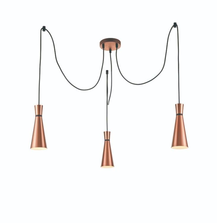 Franco Metallo Triple Satin Copper Pendant Light