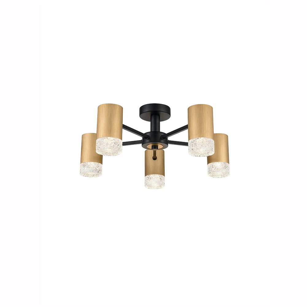 Franco Candela Satin Brass 5lt Flush Ceiling Light