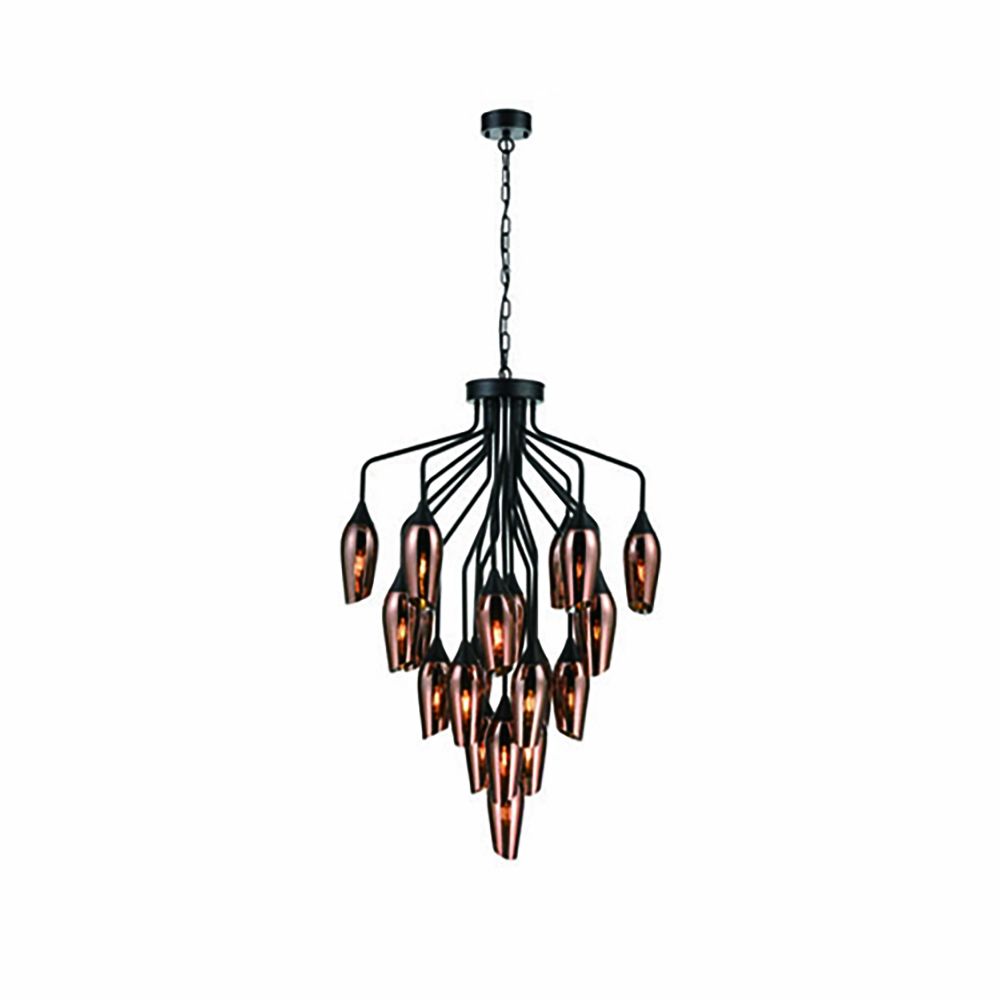 Franco Tulipano 22 light Copper Glass Chandelier