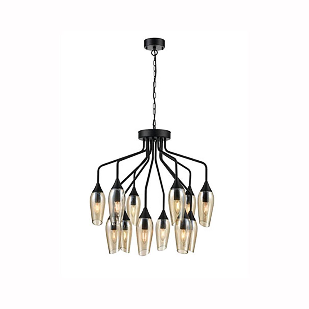 Franco Tulipano 12 light Amber Glass Chandelier