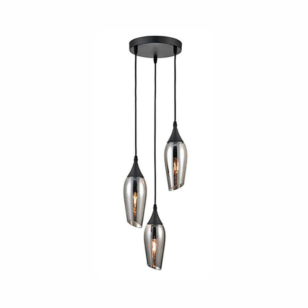 Franco Tulipano Triple Smoked Glass Pendant
