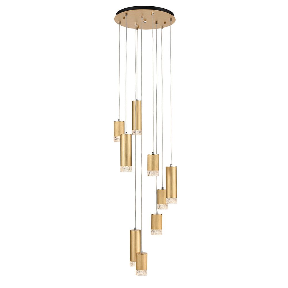 Franco Candela Satin Brass 9lt Pendant Light