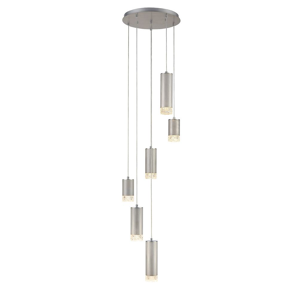 Franco Candela Satin Silver 6lt Pendant Light