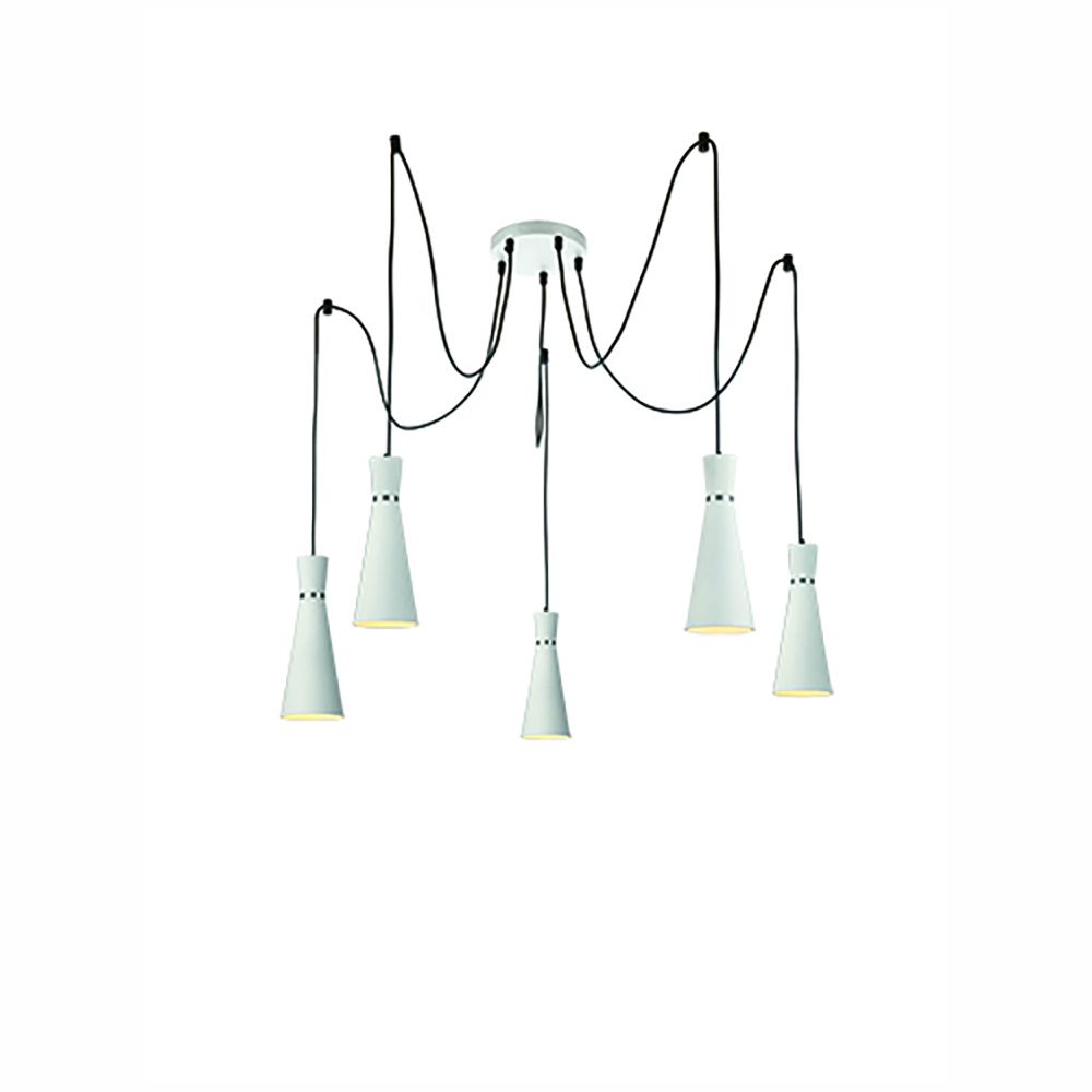 Franco Metallo 5lt Satin White Pendant Light