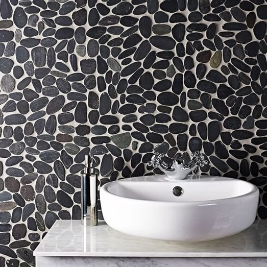Riverstone_Black_Flat_Cut_Pebble_Mosaic